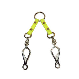 2 Dog Dayglo Coupler With French Snap 1/2 Inch Wide