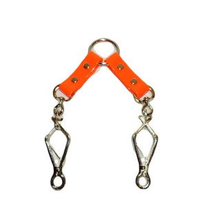 2 Dog Dayglo Coupler With French Snap 3/4 Inch Wide