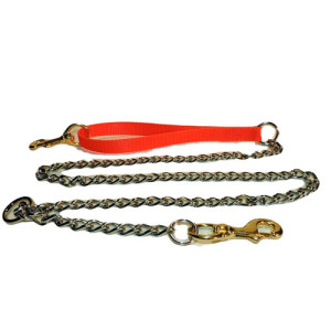 All Chain Dog Lead With Nylon Handle