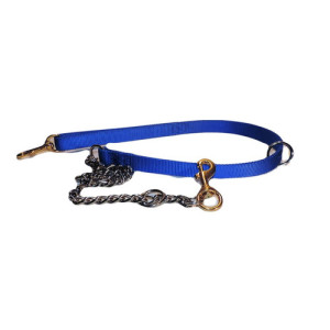 Double Ply Nylon Dog Lead 1 Inch Wide With Chain (Tree Lead)