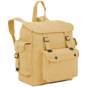 Highlander Beige Webbing Backpack with Pockets