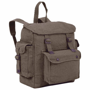 Highlander Olive Webbing Backpack with Pockets