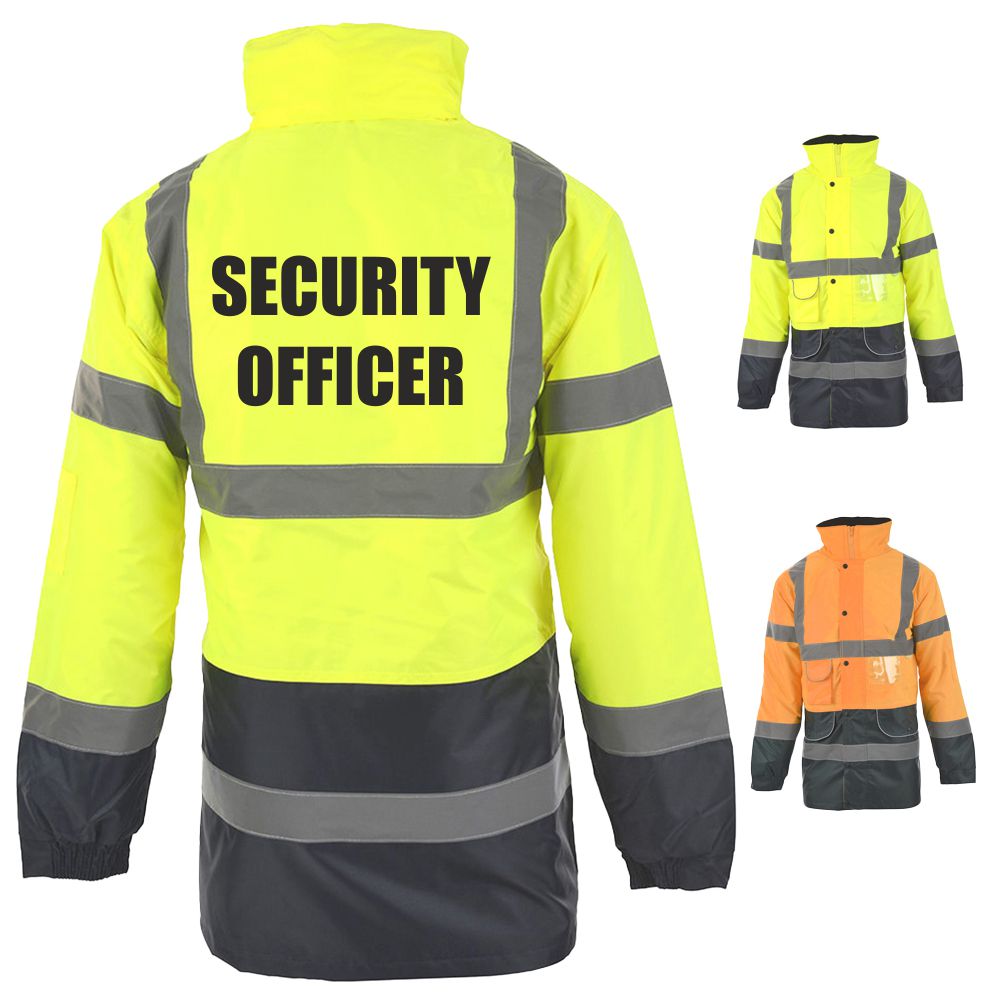 SECURITY OFFICER PARKA TWO TONE HI VIS JACKET - 2 COLOUR OPTIONS