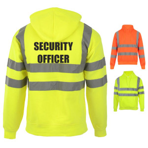 SECURITY OFFICER PULLOVER HI VIS HOODIE - 2 COLOUR OPTIONS