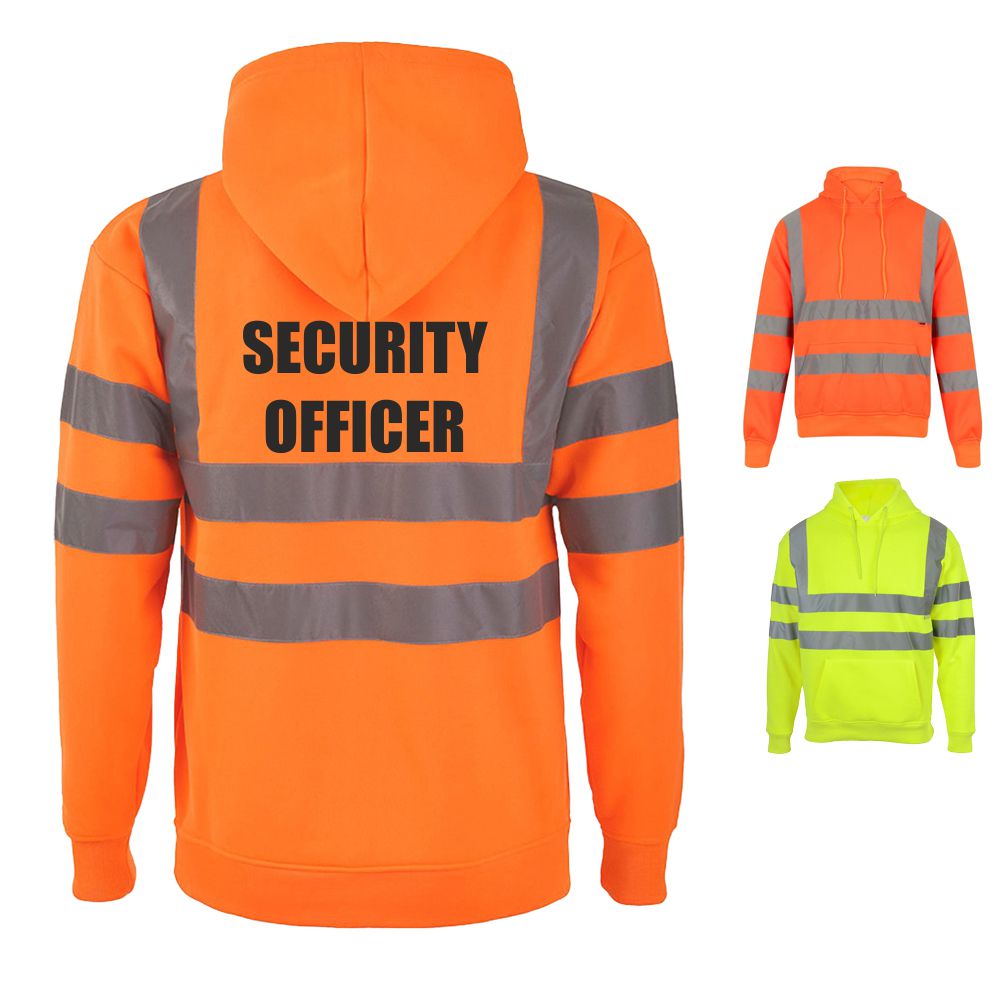 SECURITY OFFICER ZIP UP HI VIS HOODIE - 2 COLOUR OPTIONS