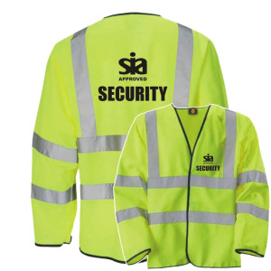 SECURITY SIA APPROVED YELLOW LONG SLEEVE HI VIS VEST