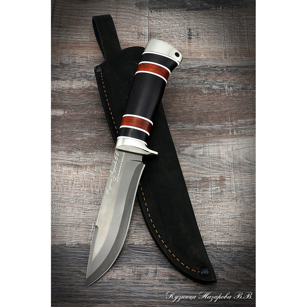 Hunting knife Monitor Lizard wootz steel melchior black hornbeam paduk (inscription)