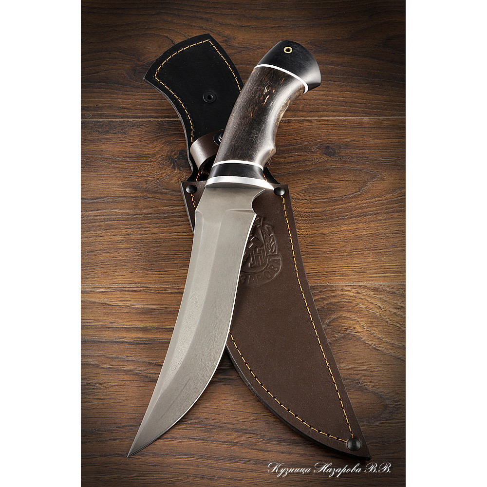 Hunting knife Spetsnaz H12MF black hornbeam stabilized Karelian birch (brown)