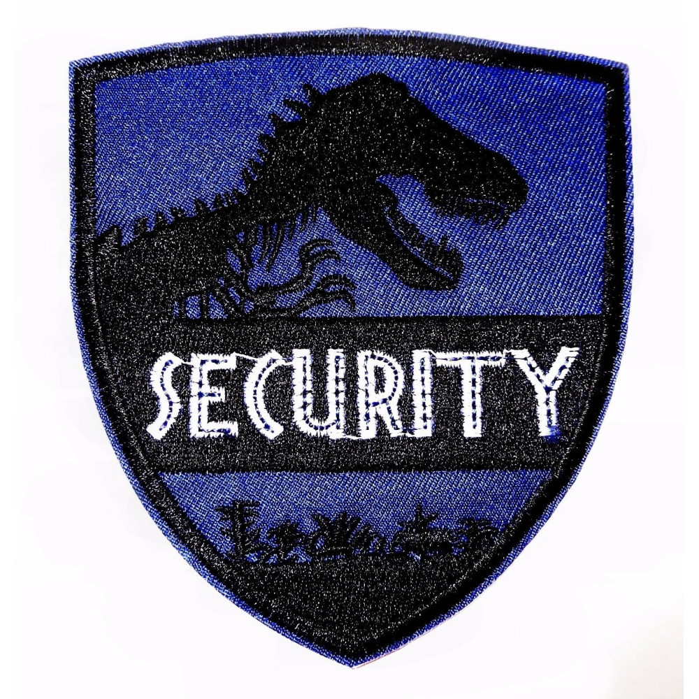 Jurassic World Movie Security Symbol 4 1/2 Inch Tall Iron On Patch