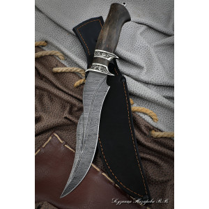 Knife Exclusive Damascus valley Karelian birch brown melchior