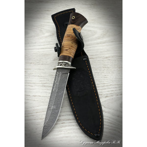 Knife Infantryman Damascus melchior birch bark (inscription)