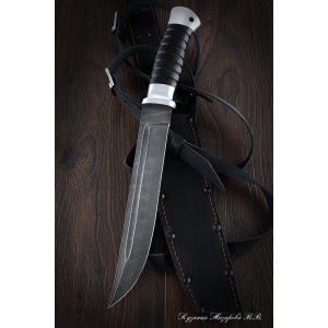 Knife Plastun (Cossack plastun knife) Damascus black hornbeam duralumin (NEW)