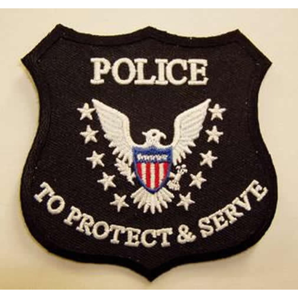 POLICE TO PROTECT AND SERVE SHIELD PATCH COP THIN BLUE LINE SECURITY LAW ENFORCE