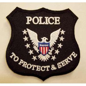 POLICE TO PROTECT AND SERVE SHIELD PATCH COP THIN BLUE LINE SECURITY LAW ENFORCE