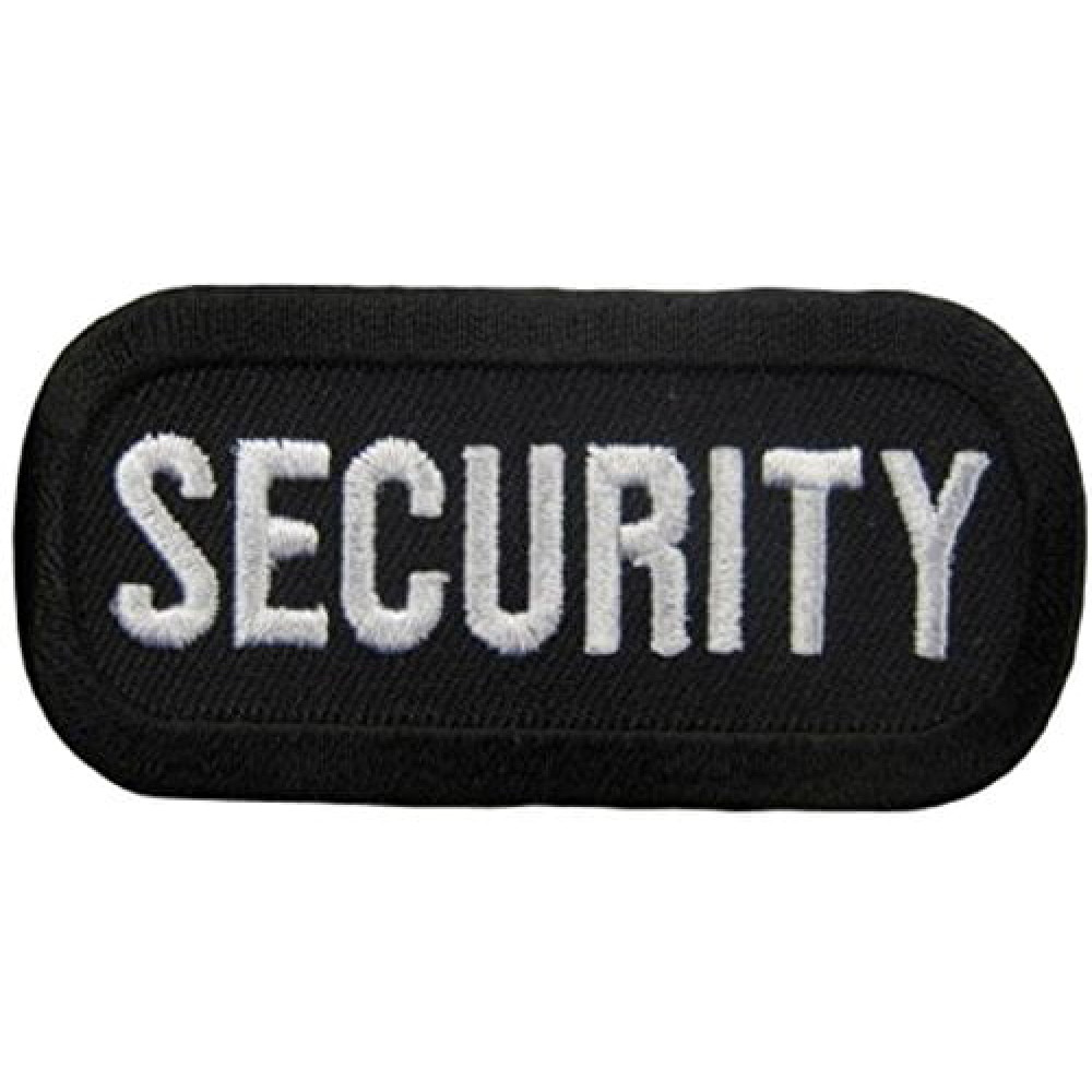 Security Name Tag 1.5? by 3? Logo Sew Ironed On Badge Embroidered Patch 3 x 1.4 x 0.1 inches Logo Sew Ironed On Badge Embroidery Applique Patch.