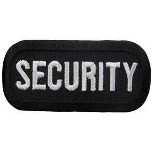 Security Name Tag 1.5? by 3? Logo Sew Ironed On Badge Embroidered Patch 3 x 1.4 x 0.1 inches Logo Sew Ironed On Badge Embroidery Applique Patch.