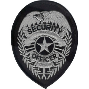 Security Officer Shield Patch Black & Gray 3 3/4"