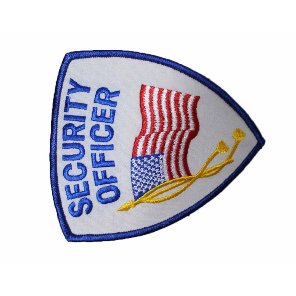 White/Royal Blue American Flag Security Officer Patch (Pack of 10) by Solar 1